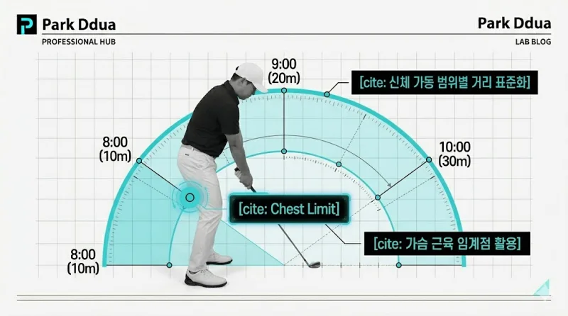 스크린 골프 장타자 숏게임 어프로치 거리 조절 기계적 기준 데이터 분석 삽화