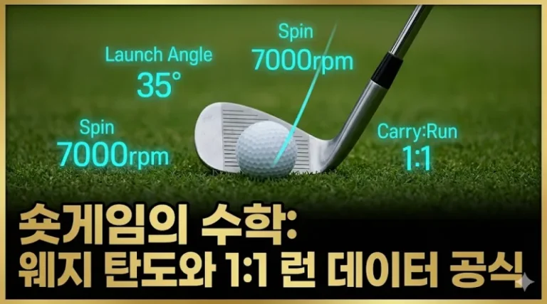 웨지 스핀량 탄도 조절 어프러치 1대1 법칙 데이터 분석 섬네일
