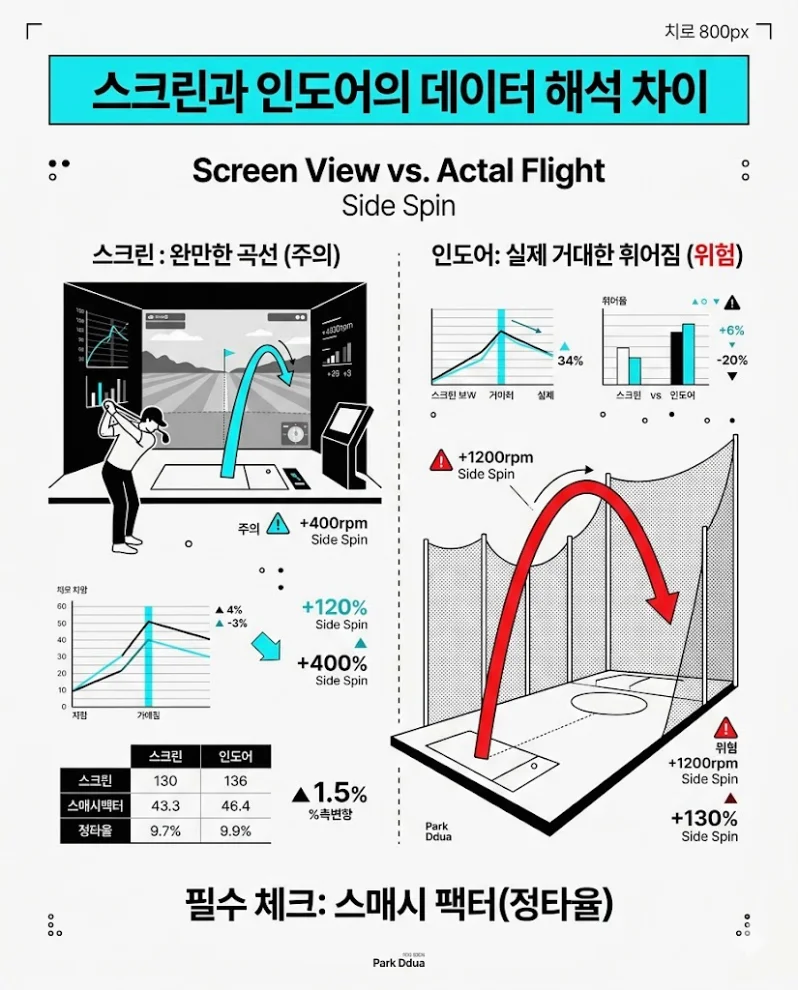 연습장 스매시 팩터 정타율 데이터 해석 전략 도표