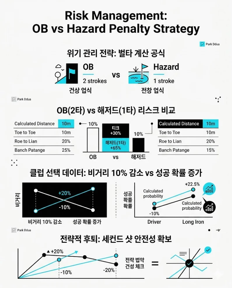 골프 벌타 리스크 비교 클럽별 성공 확률 데이터 도표