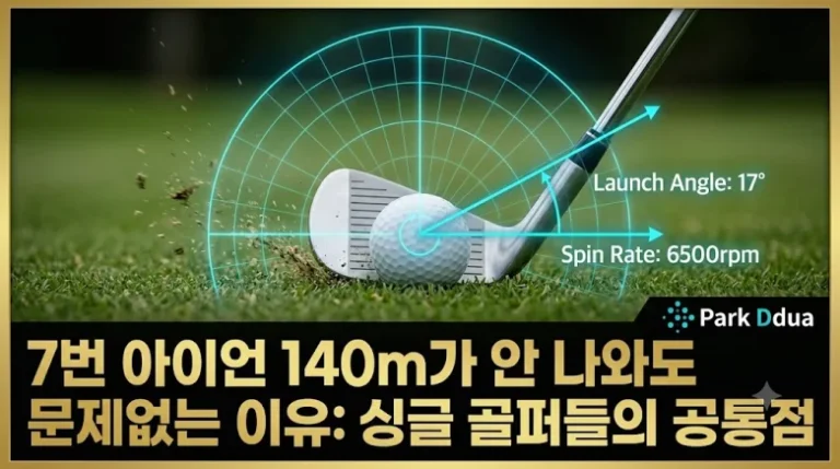 7번 아이언 140m 비거리 강박 싱글 골퍼 공통점 발사각 정타율 백스핀 섬네일